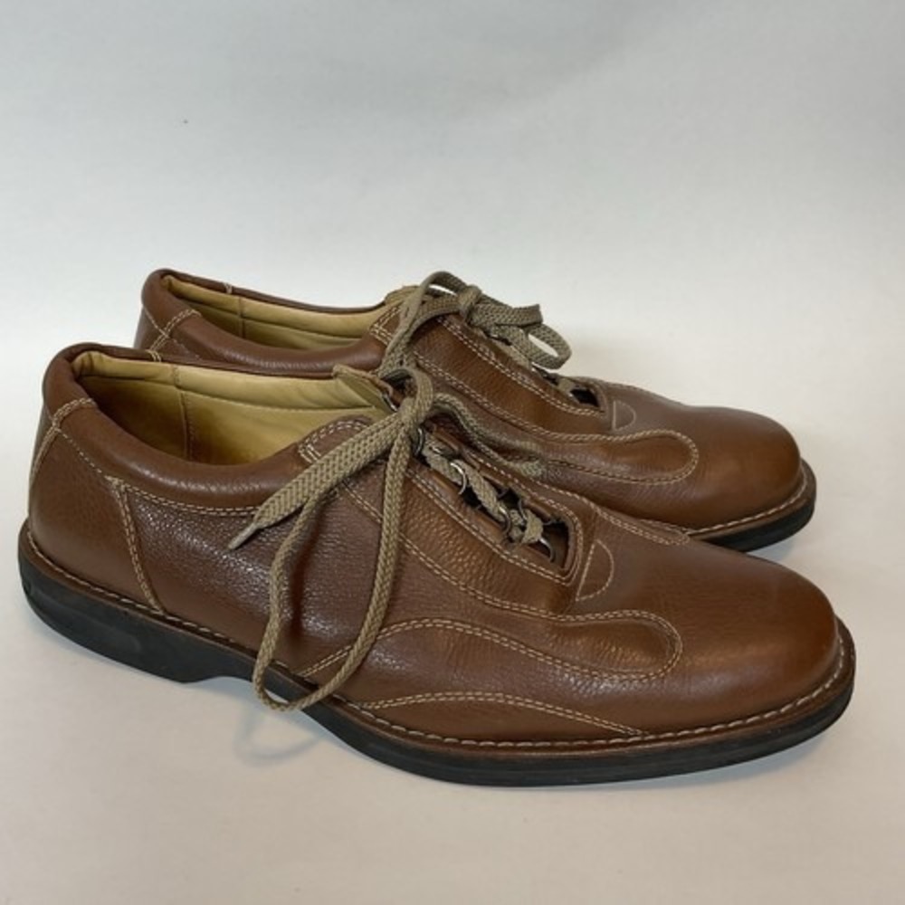 Alan Payne Tas Brown Sheepskin Bicycle Toe Lace Up Oxford Shoes Mens 9.5M Brazil